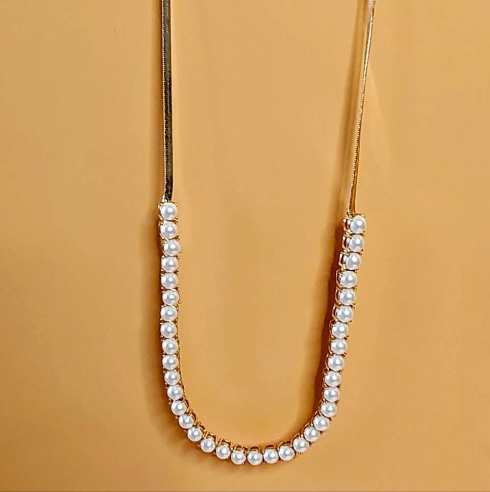 Stunning Cezanne Sensitive Skin Gold/Pearl Necklace
